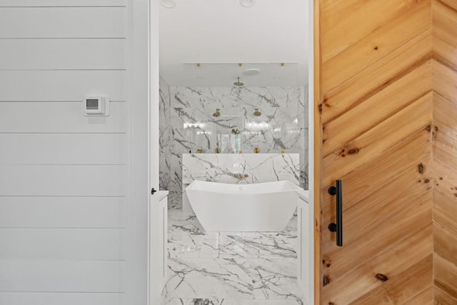 441 Pumpkinvine Rd, Acworth, GA 30101 - full bath with a marble finish shower and a soaking tub
