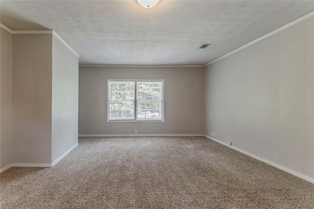 2783 Bicentennial Dr, Stone Mountain, GA 30087 - empty room featuring carpet, a textured ceiling, and crown molding