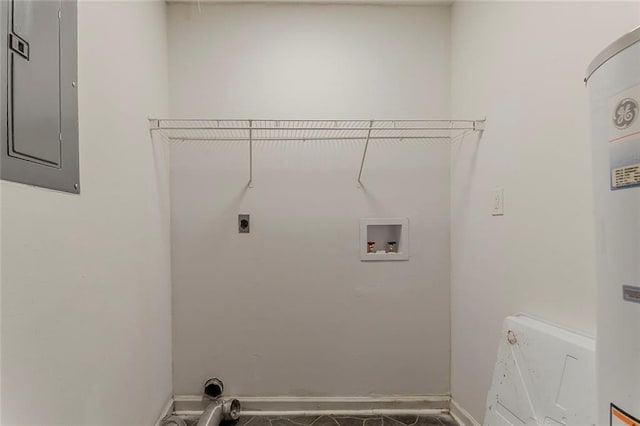 2783 Bicentennial Dr, Stone Mountain, GA 30087 - laundry area with electric panel, hookup for an electric dryer, and washer hookup