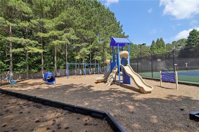 community playground with fence