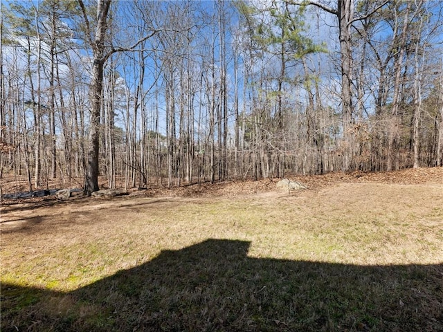 view of yard featuring a view of trees