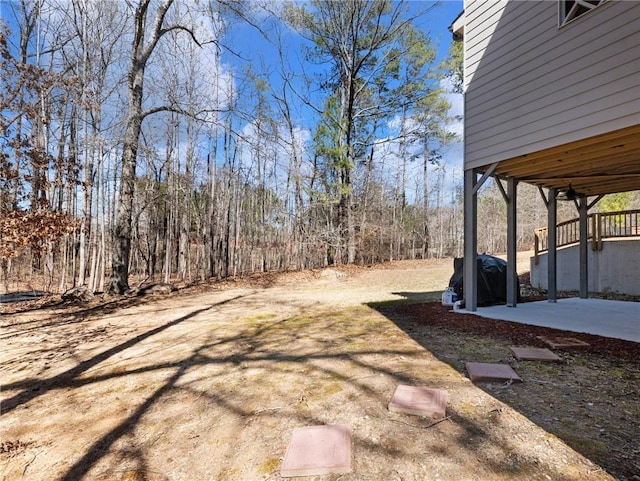 view of yard with a patio area