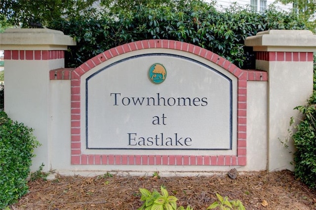 view of community sign