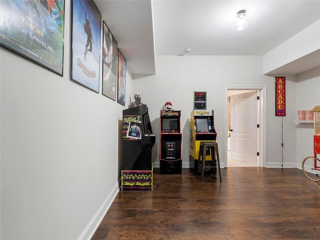 interior space featuring dark hardwood / wood-style floors