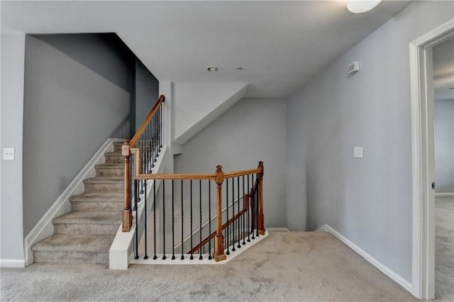 3351 Vintage Cir SE, Smyrna, GA 30080 - stairway featuring carpet flooring and baseboards