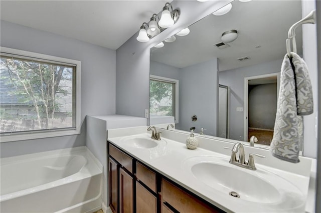 3351 Vintage Cir SE, Smyrna, GA 30080 - full bath with a bath, double vanity, and a stall shower