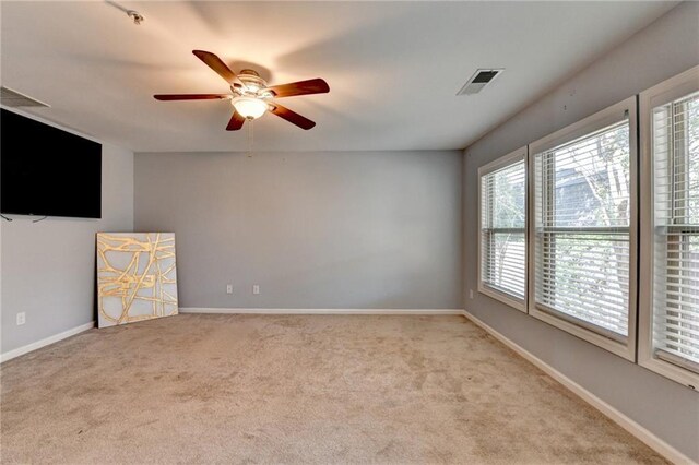 3351 Vintage Cir SE, Smyrna, GA 30080 - carpeted spare room featuring ceiling fan, baseboards, and fire sprinkler in ceiling