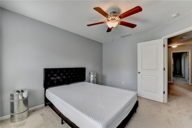 3351 Vintage Cir SE, Smyrna, GA 30080 - bedroom featuring light carpet, baseboards, and ceiling fan