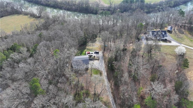 aerial view with a forest view