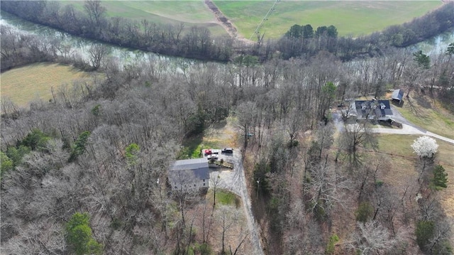 drone / aerial view with a rural view