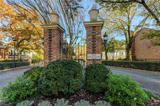 view of community sign