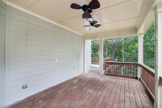 deck with ceiling fan