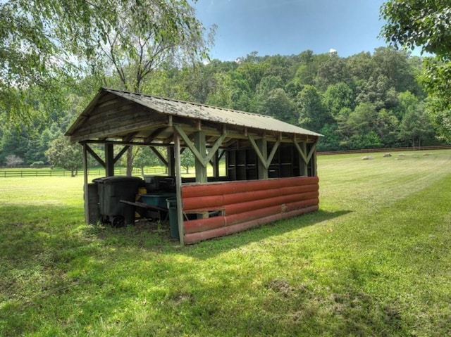 311 Bailey Farm Ln, Mineral Bluff, GA 30559 - surrounding community with an exterior structure, a forest view, and an outdoor structure