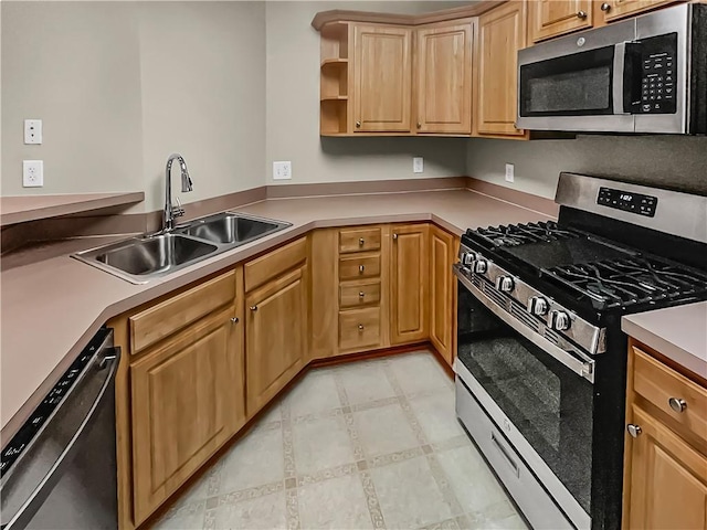 kitchen with sink and stainless steel appliances