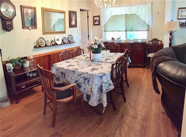 dining space featuring hardwood / wood-style floors