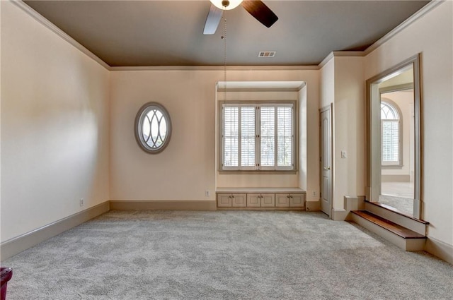 8455 Abingdon Ln, Duluth, GA 30097 - carpeted spare room with crown molding and ceiling fan
