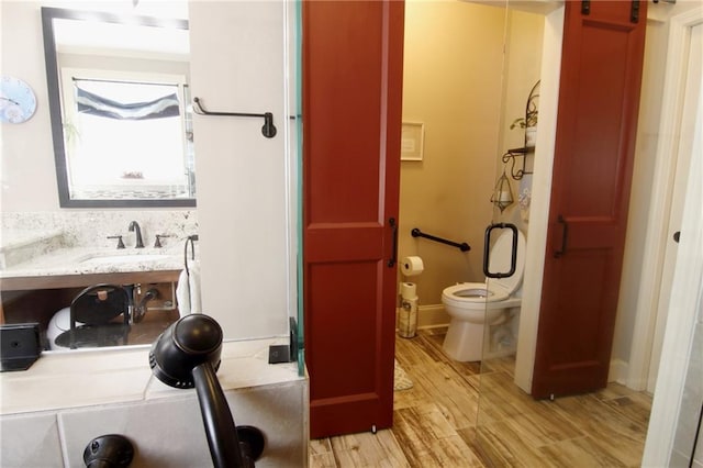 1520 Camden Cove Dr, Cumming, GA 30040 - bathroom featuring a sink, toilet, and wood finished floors