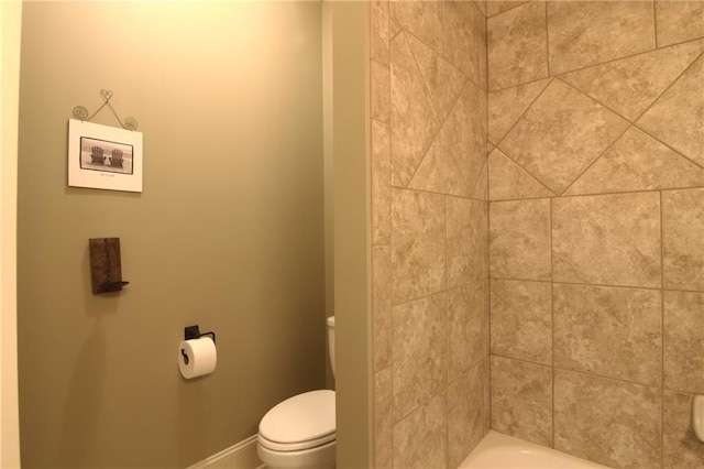 1520 Camden Cove Dr, Cumming, GA 30040 - bathroom with toilet, a tub, baseboards, and a shower