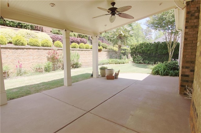 1520 Camden Cove Dr, Cumming, GA 30040 - view of patio with ceiling fan and a fenced backyard