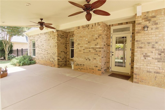 1520 Camden Cove Dr, Cumming, GA 30040 - view of patio featuring ceiling fan and fence