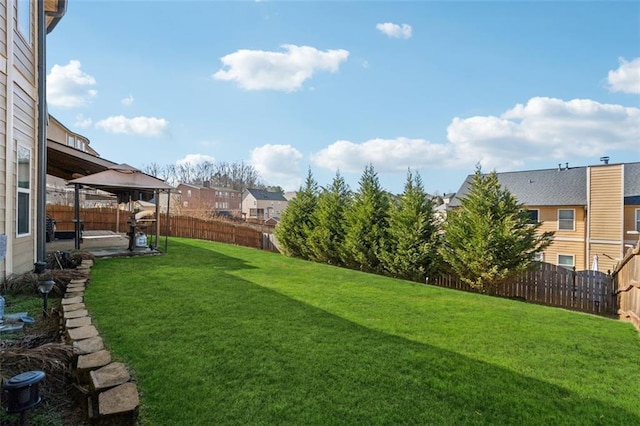 view of yard featuring a gazebo