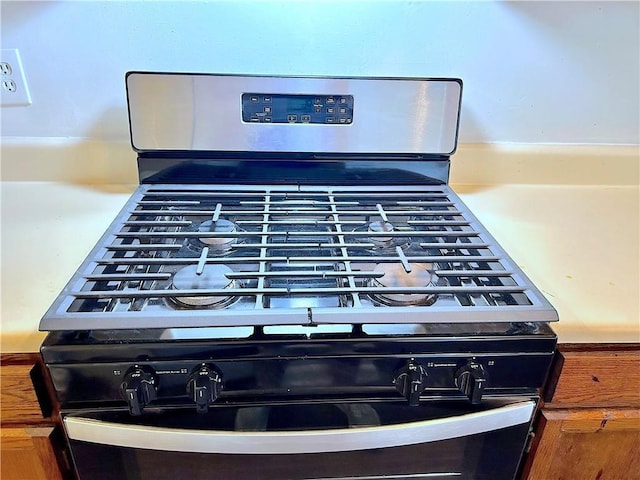 interior details featuring stainless steel gas stove