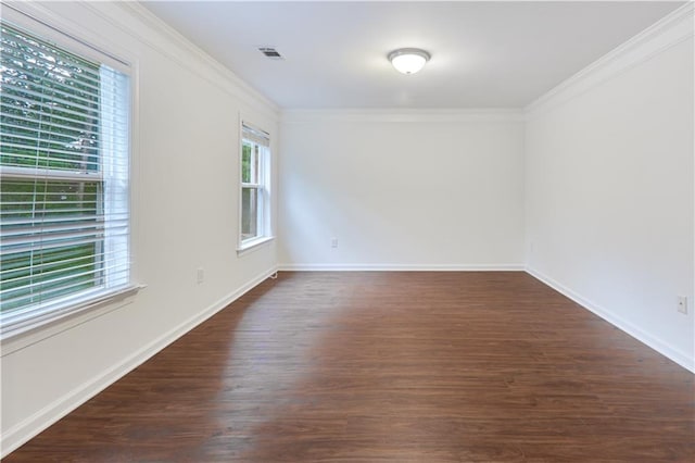 3690 Dalwood Dr, Suwanee, GA 30024 - empty room with dark wood-type flooring and crown molding