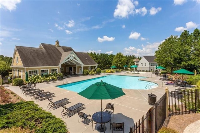 view of pool with a patio