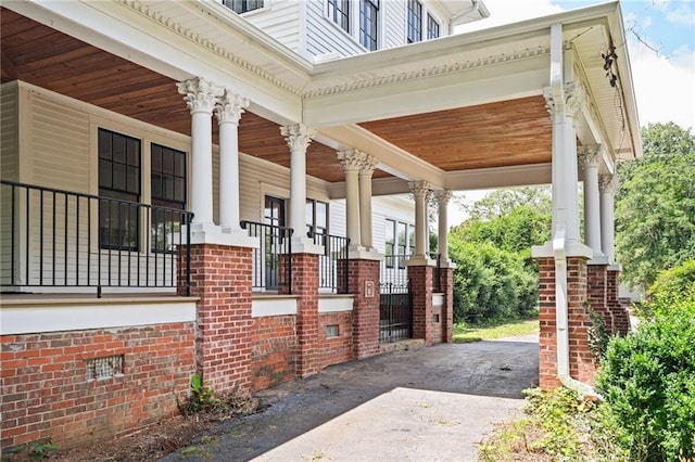 view of patio / terrace featuring covered porch