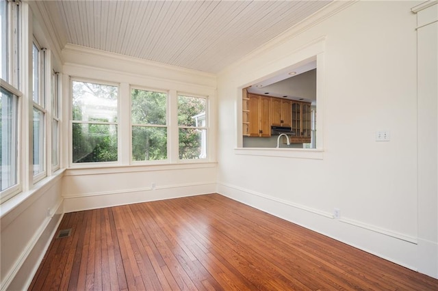 view of unfurnished sunroom