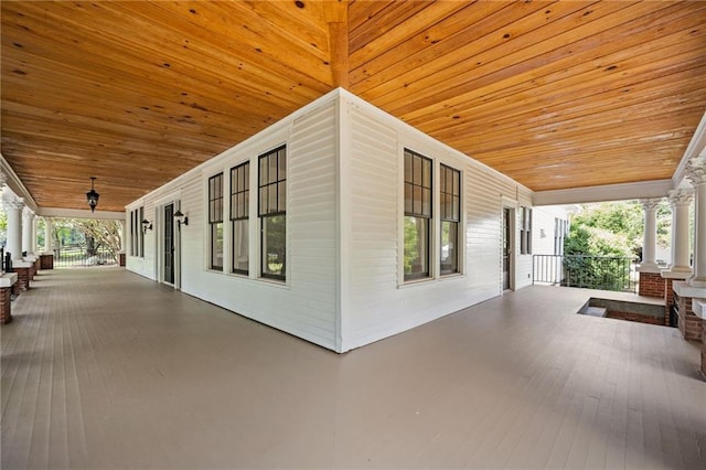 interior space featuring a porch