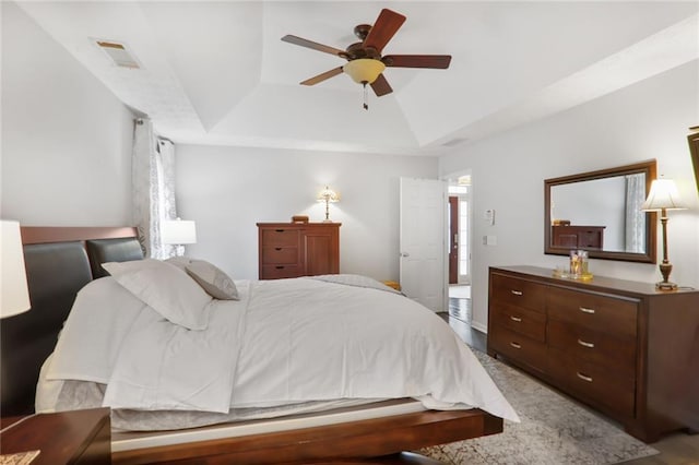 1610 Trellis Xing, Alpharetta, GA 30004 - bedroom with a raised ceiling and a ceiling fan