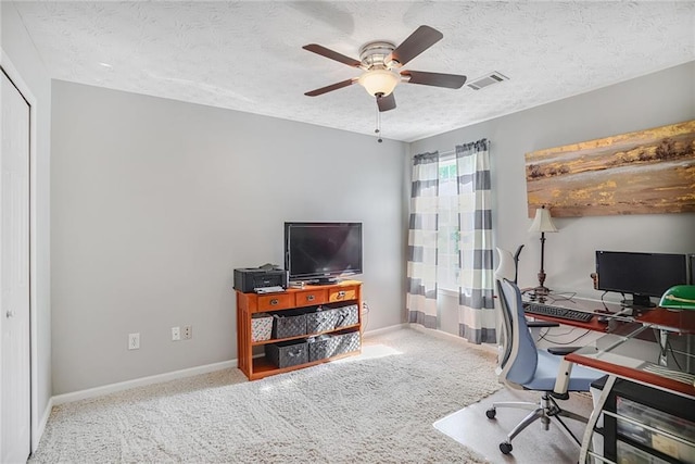 1610 Trellis Xing, Alpharetta, GA 30004 - carpeted office space with ceiling fan and a textured ceiling
