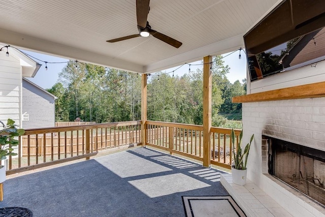 view of patio / terrace with ceiling fan