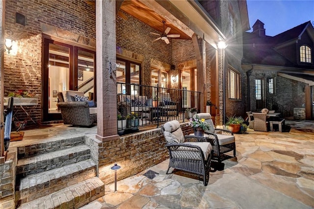 view of patio / terrace with ceiling fan