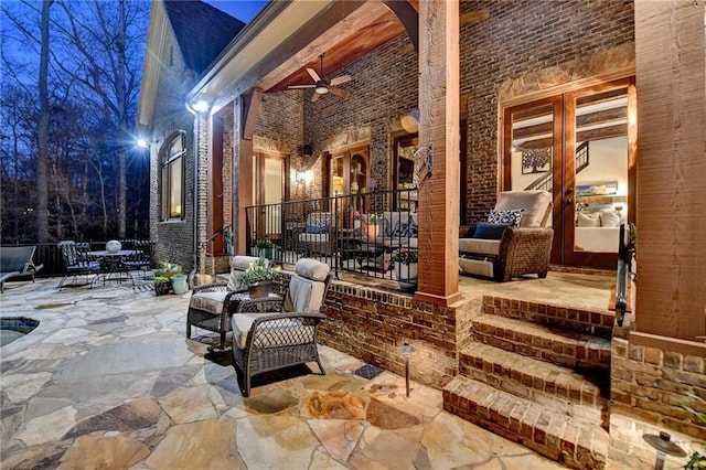 view of patio / terrace with outdoor dining space and ceiling fan