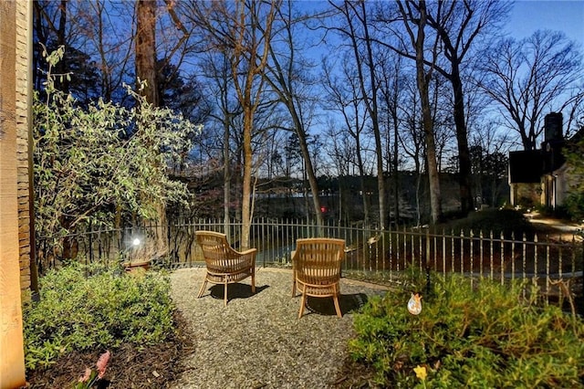 view of yard featuring fence