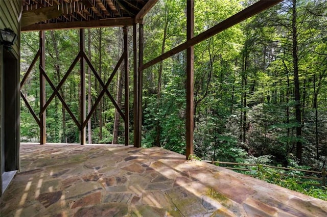 10323 Grassy Mountain Rd, Ellijay, GA 30540 - view of patio / terrace with a view of trees