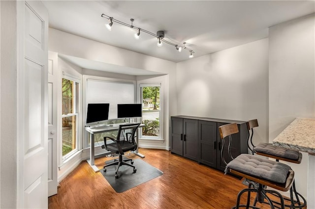 1341 Sheffield Glen Way NE, Atlanta, GA 30329 - office area featuring wood finished floors, plenty of natural light, and track lighting