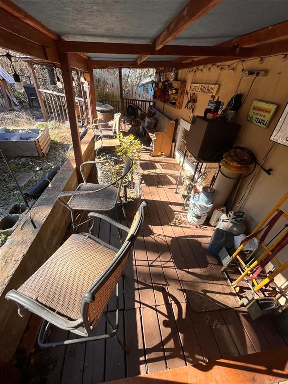 wooden deck with fence