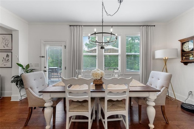 2680 Augeron Ct, Alpharetta, GA 30004 - dining space featuring a chandelier, baseboards, plenty of natural light, and ornamental molding