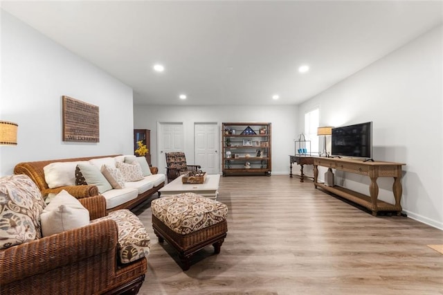 2680 Augeron Ct, Alpharetta, GA 30004 - living area featuring recessed lighting, light wood-style flooring, and baseboards