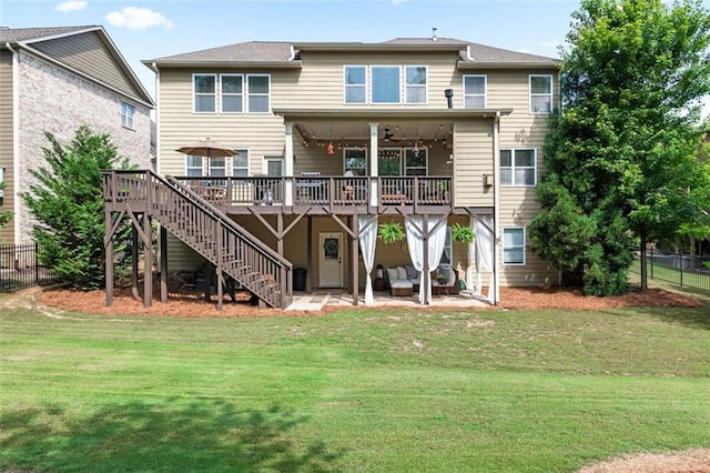2680 Augeron Ct, Alpharetta, GA 30004 - back of property featuring a deck, stairway, and a patio area
