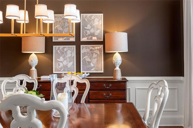 2680 Augeron Ct, Alpharetta, GA 30004 - dining room featuring wainscoting and a decorative wall