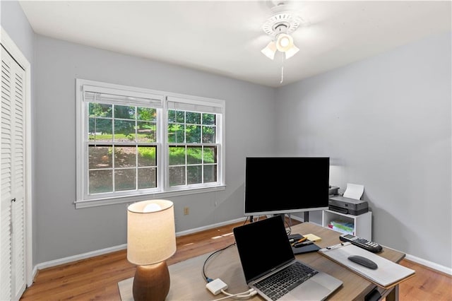 650 Crestview Ter, Gainesville, GA 30501 - office space featuring wood finished floors and a ceiling fan