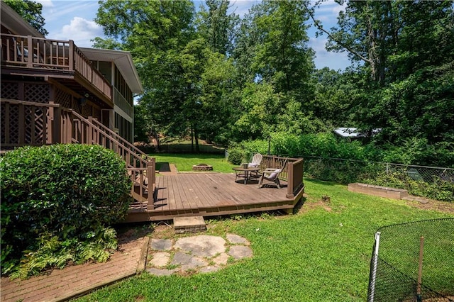 650 Crestview Ter, Gainesville, GA 30501 - view of yard with a deck and stairs