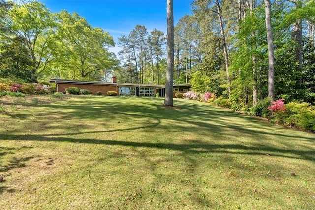 view of grassy yard