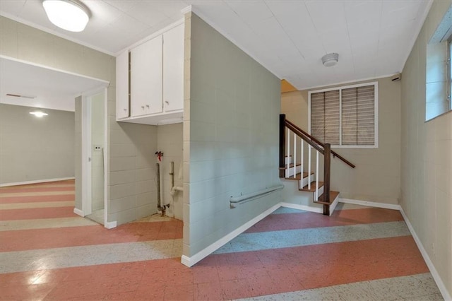 stairs with baseboards