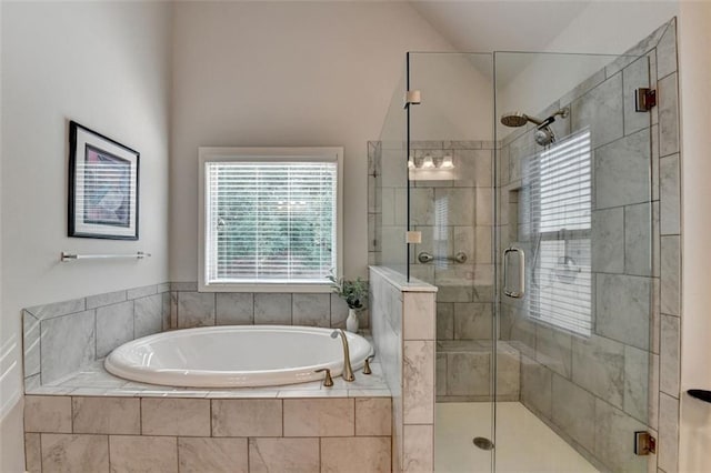 4335 Bellview Ln, Duluth, GA 30097 - full bath featuring a garden tub and a stall shower