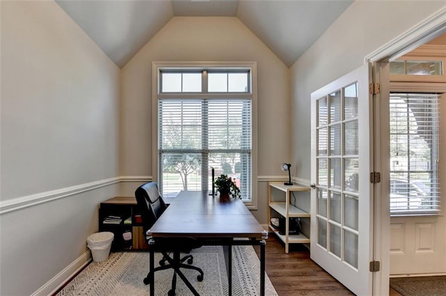 4335 Bellview Ln, Duluth, GA 30097 - office space featuring healthy amount of natural light, vaulted ceiling, and wood finished floors